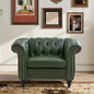 LEVNARY Chesterfield Armchair, Tufted Leather Accent Chair, Mid-Century Modern by LEVNARY