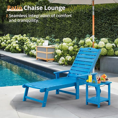 LUE BONA Lounge Chair Outdoor, HDPS Chaise Lounge Outdoor - Image 2