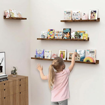 Floating Shelves for Wall, 48 inch Wood Floating Shelves Set of 2, Picture - Image 6
