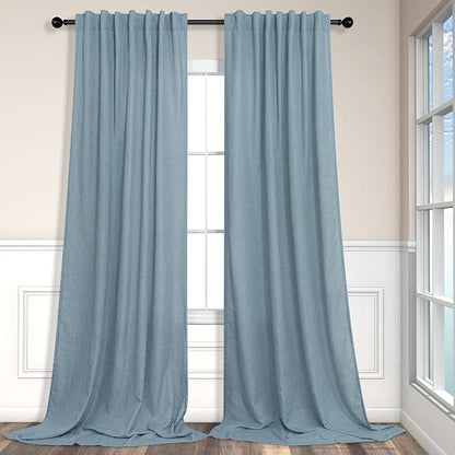 Pitalk 102 Length Curtains for Living Room Dinning 2 Panels Back Tab Pocket by Pitalk