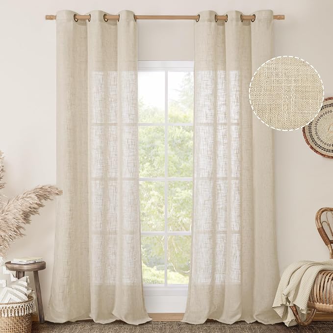 Linen Blend Curtains 84 inches Long by LAMIT