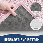 Arotive Luxury Chenille Bathroom Rug Mat, Extra Soft Thick Absorbent Shaggy Bath Rugs, Non-Slip Machine Wash Dry, Plush Bath Mats for Bathroom, Shower and Tub, 54x24, Pink