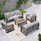 Aoxun Aluminum Patio Furniture Set, 7 Seats Luxury Metal Patio Conversation Sets by Aoxun
