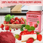 Freeze Dried Strawberry Powder - Kiigfood 4.3 oz/120g Natural Strawberry Powder Fruit Powder, Strawberries Source for Smoothie, Drinks, Baking, Cakes Decoration - Vegan, Non-GMO, Gluten-Free