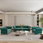 3 Piece Living Room Set, Velvet Chesterfield Sofa Loveseat Couch Chair by ORRD