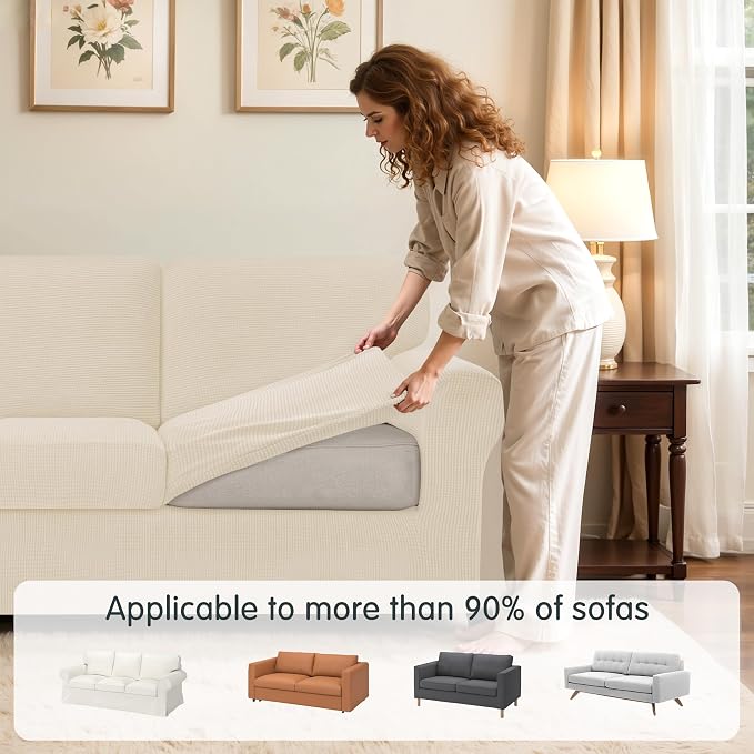 subrtex Slipcover Sets for Sofa, 7 Pieces Stretch Furniture Cover, Wear - Image 4