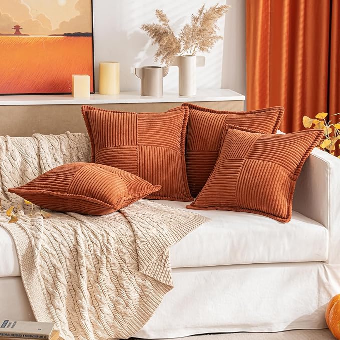 MIULEE Fall Burnt Orange Decorative Lumbar Throw Pillow Covers - Image 7