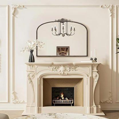Besdomus Vintage Arched Black Mirror: 40"x29" French Large Arch Antique Wall - Image 6