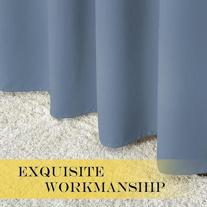 NICETOWN Short Blackout Stone Blue Curtain 54 inches Long - Image 6