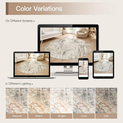 4ft Area Rug for Living Room, Abstract Washable Non-Slip Large Rugs, Dining Room - Image 8