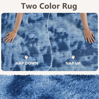 2x6 Tie-dye Dark Teal Runner Rug Washable Non-Slip - Image 9