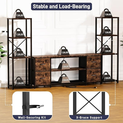LED TV Stand Bookshelf Combo - Image 5