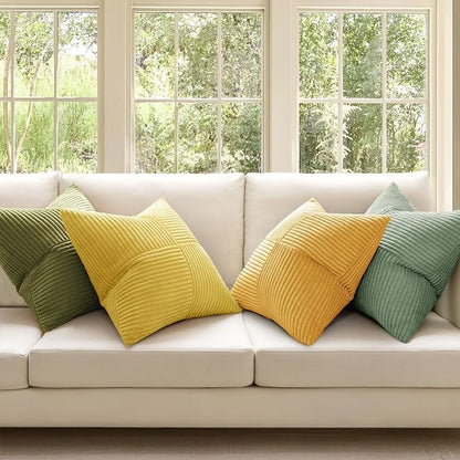 MIULEE Boho Farmhouse Spring Decorative Throw Pillow Covers 18x18 Inch 4 Packs - Image 2