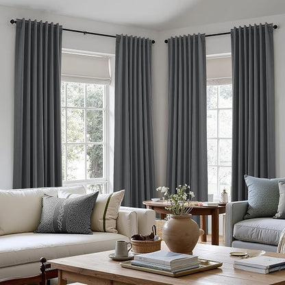 100% Blackout Curtains 84 Inch Length 2 Panels Set - Image 8