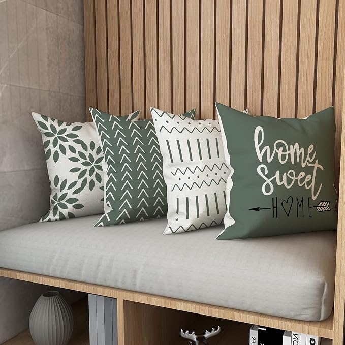 YCOLL Pillow Covers 16x16 Set of 4, Modern Sofa Throw Pillow Cover, Decorative - Image 5