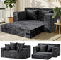 Loveseat Sofa Bed, Convertible Silky Velvet 5-in-1 Foldable Boneless Sleeper by AOLVDOW