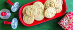 Nordic Ware 01236 Yuletide Cast Cookie Stamps, 3-inch rounds, Silver