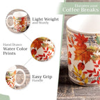 Maison d' Hermine Coffee Mug with Handles Fine Bone China Mugs Pack of One Tea Cups for Hot Beverages Cappuccino Latte Home Restaurant Office Perfect for Gift (Amarante - Automne, 15 Ounce)