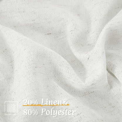 Ivory White Linen Curtains 48 Inch Length - Image 2