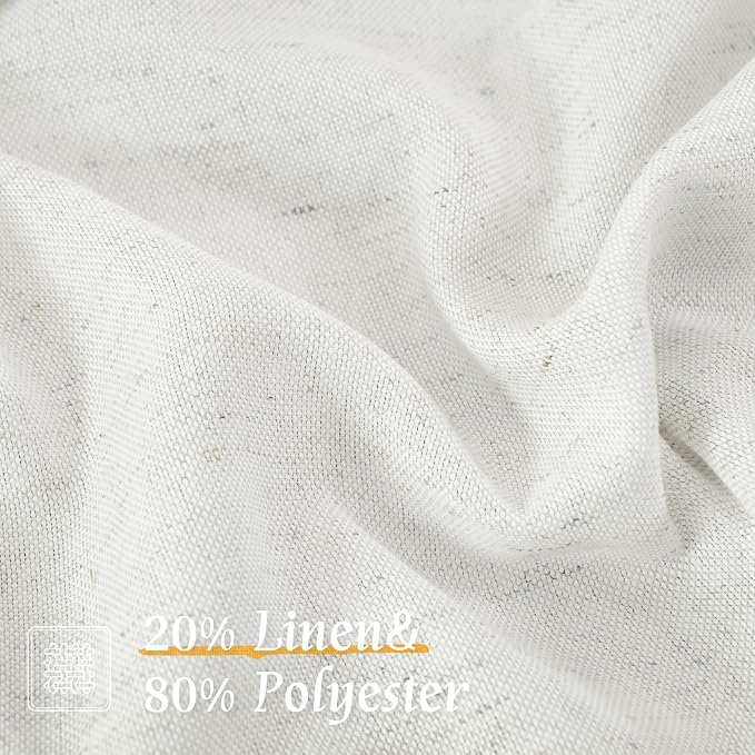Natural Ivory White Linen Curtains - Image 2