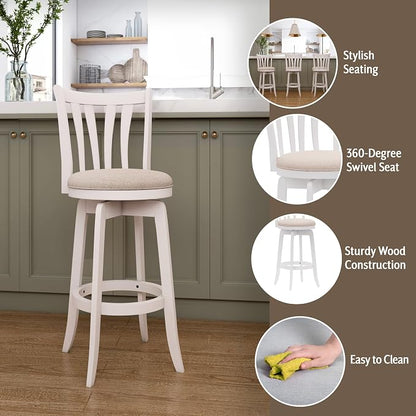 Hillsdale 29.5" Savana Wood Swival Bar Height Stool - Image 4