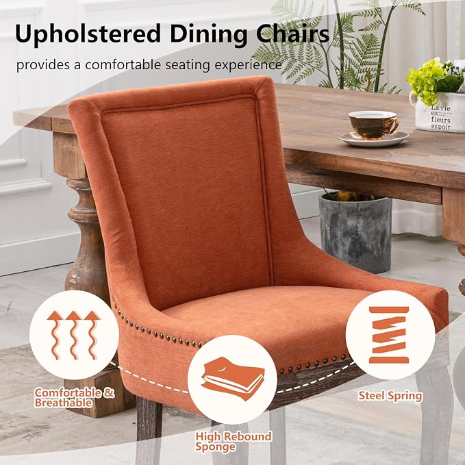 Modern Dining Chairs Set of 2, High Back Dining Chairs Side Chairs - Image 4