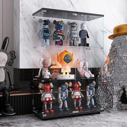 APRILSOUL Glass Display Cabinet 3-Shelf by Unknown