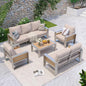 Aoxun Aluminum Patio Furniture Set, 7 Seats Luxury Metal Patio Conversation Sets by Aoxun