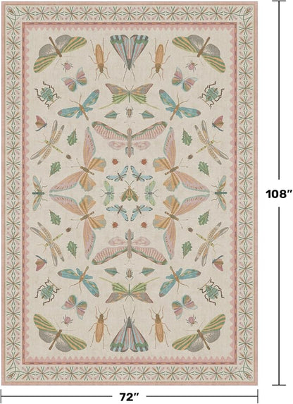 Floral Pink Rugs for Bedroom Girls 6x9 - Image 2