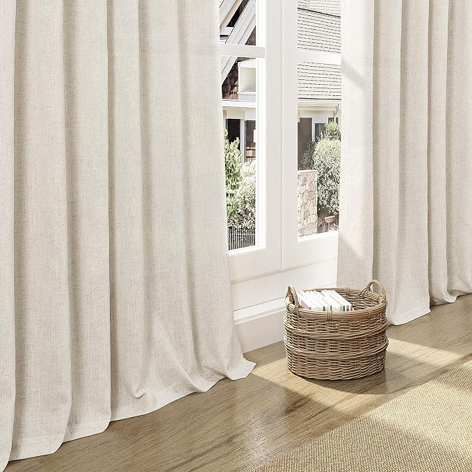 Extra Long Warm Beige Linen Curtains 120 Inch - Image 8