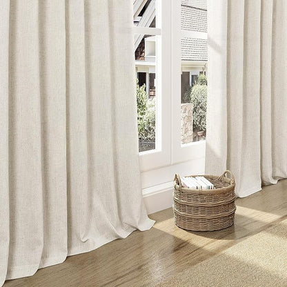 Extra Long Warm Beige Linen Curtains 120 Inch - Image 8