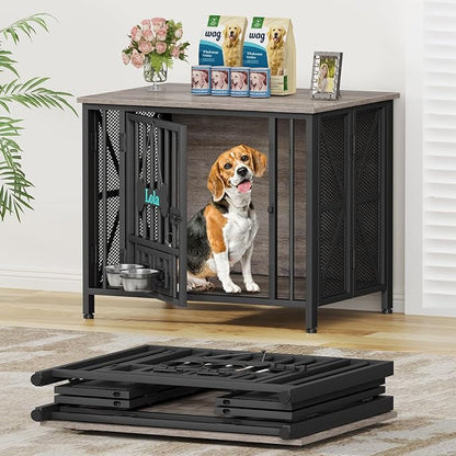 EasyCom Foldable Dog Crate Furniture, 31.5" Dog Crates by EasyCom