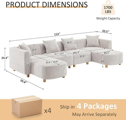 VANOMi 113" Sectional Sofa - Image 2
