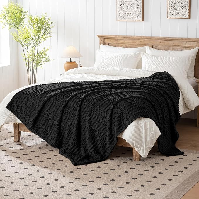 Black Throw Blanket - Image 3