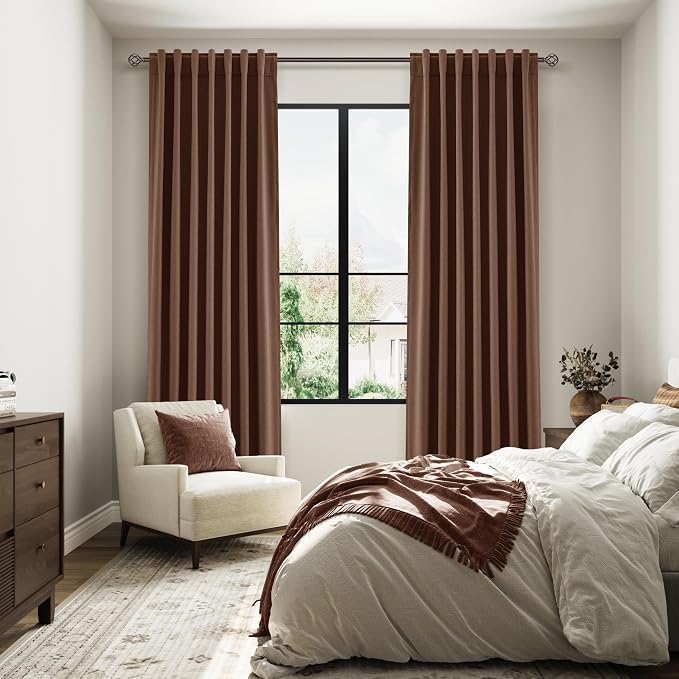 100% Blackout Curtains 90 Inch Length 2 Panels Set - Image 8