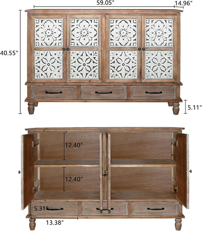 LKTART 59" Vintage Sideboard Buffet Cabinet - Image 2