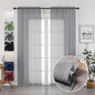 2 Panels Sheer Charcoal Grey Curtains 72 Inches Length Window Treatment by OVZME