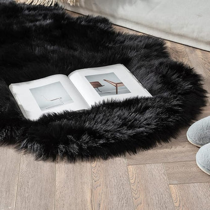 MIULEE Fluffy Area Rug 3x5 ft Faux Fur Sheepskin Rug - Image 3