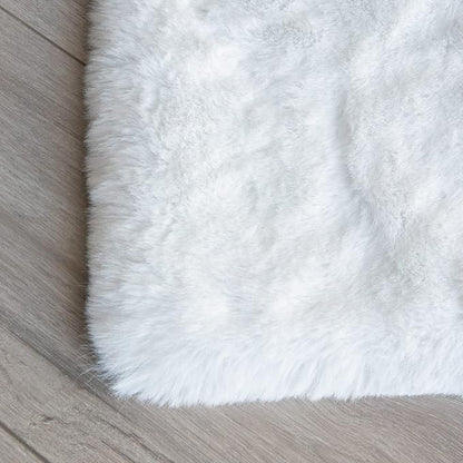 ORINOVA White Faux Bunny Fluffy Fur Rug Washable Area Rugs - Image 8