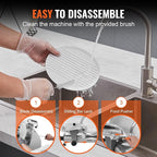 Meat Slicer, 340W Electric Deli Food Slicer with 10" SUS420 Stainless Steel Blade and Built-in Sharpening Stone, 0-0.6 inch Adjustable Thickness for Commercial and Home Use, Cut Meat and Cheese