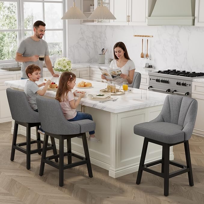 YaFiti Swivel Bar Stools Set of 4, 26 Inch Counter Height Bar Stools - Image 2