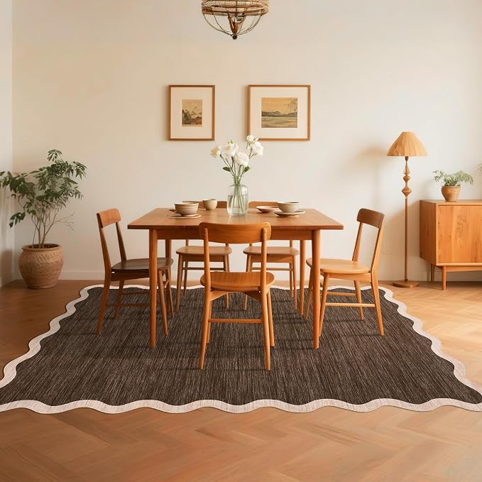 GarveeHome Scalloped Washable Area Rugs 9 x 12 Rug - Image 3