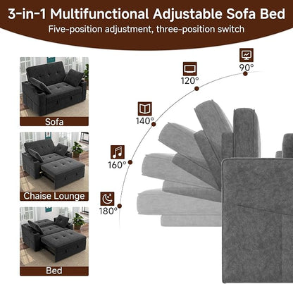 Loveseat Sleeper Sofa, 3-in-1 Convertible Sofa Bed, Pull Out Couch - Image 4
