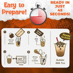 Fusion Select 5 Packs Taro, Mango, Honeydew, Strawberry Bubble Tea Kit Set With Extra Rich Tapioca Pearls, Straws