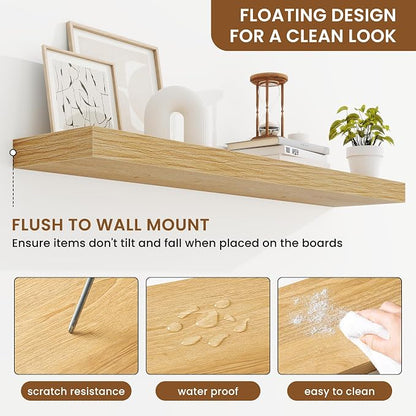 fuqing Floating Shelves for Wall, Wall Mounted Wood Floating Shelf - Image 5