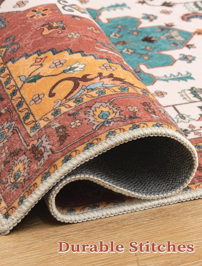 SERISSA 2'6"x10' Washable Non Slip Boho Runner Rug - Image 5