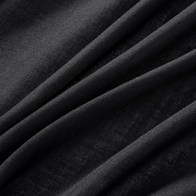MIULEE Black Linen Curtains 84 Inch Length 2 Panels - Image 4
