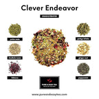Pure And Easy Tea, Clever Endeavor, Natural Focus & Mental Clarity Tea, Caffeinated Loose Leaf Blend with Ginkgo Biloba & Yerba Mate, 30-Day Supply, 100g