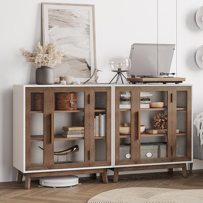 BELLEZE Set of 2 Sideboard 31 Inch Buffet Cabinet by BELLEZE