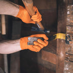 GLOVEWORKS Heavy-Duty Nitrile Gloves, Disposable, Latex Free, 8 Mil, Orange, Diamond Grip Glove